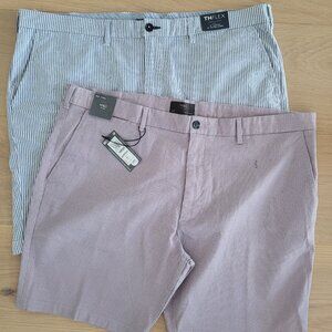 Two pairs of front zipper casual shorts